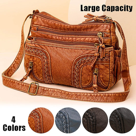 Leather Women's Faux Shoulder Brown Vintage Bag – Boho FashionChic