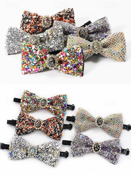 with Luxury Strap Men's – Tie Gemstone Adjustable Bow FashionChic