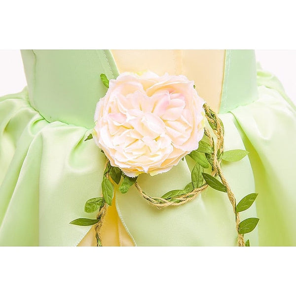 Girl Theme Fairytale Tiana Tinker Dress Bell Princess Flower FashionChic