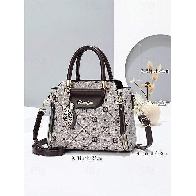 Women's Elegant Accents Leather Faux and Red Handbag with FashionChic