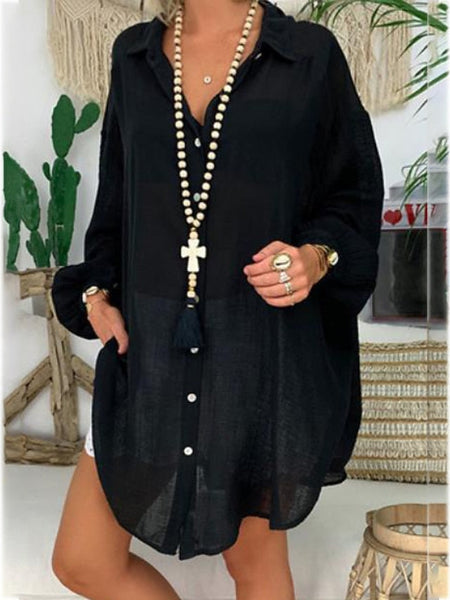 Women's Blue Black White Summer Spring Fall Mini Dress Faux FashionChic