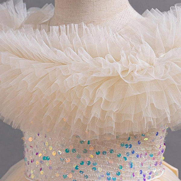 Kids Sleeveless Dress Flower Party Girl Girls' Sequin FashionChic