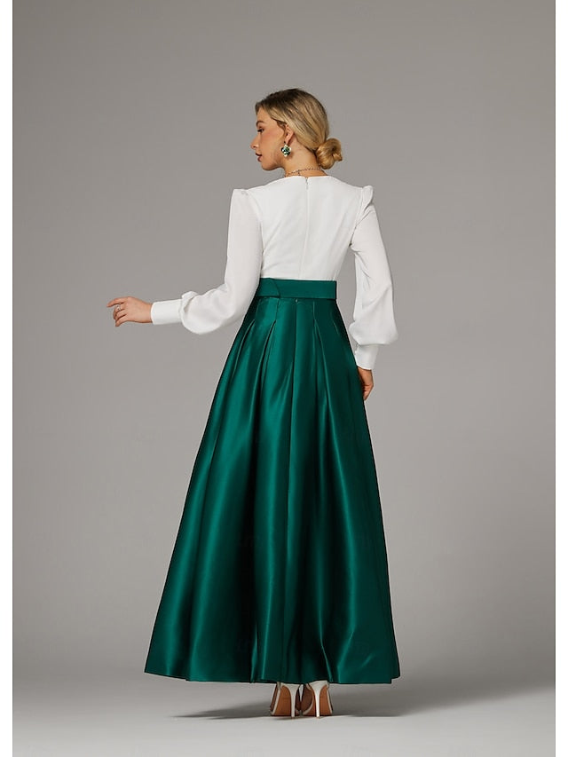 Gown Split Floor Evening Formal High Dress Wedding Guest A-Line FashionChic