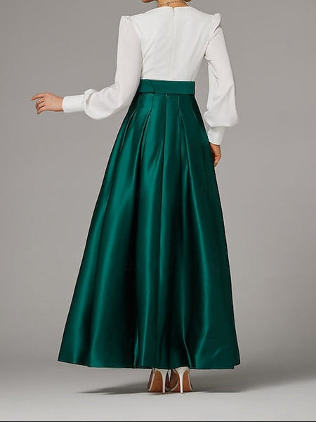 Wedding Guest Evening High Split Floor A-Line Formal Gown Dress FashionChic