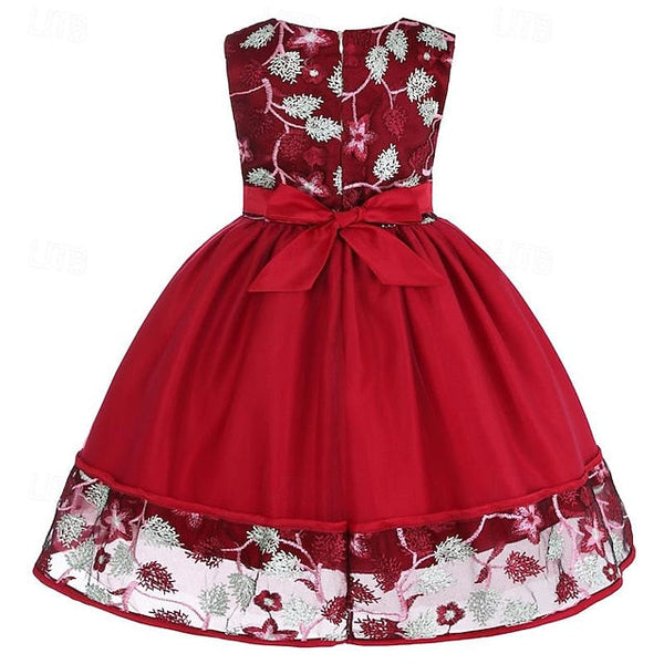 Dress Girls' Girl Flower Party Sleeveless 3D FashionChic
