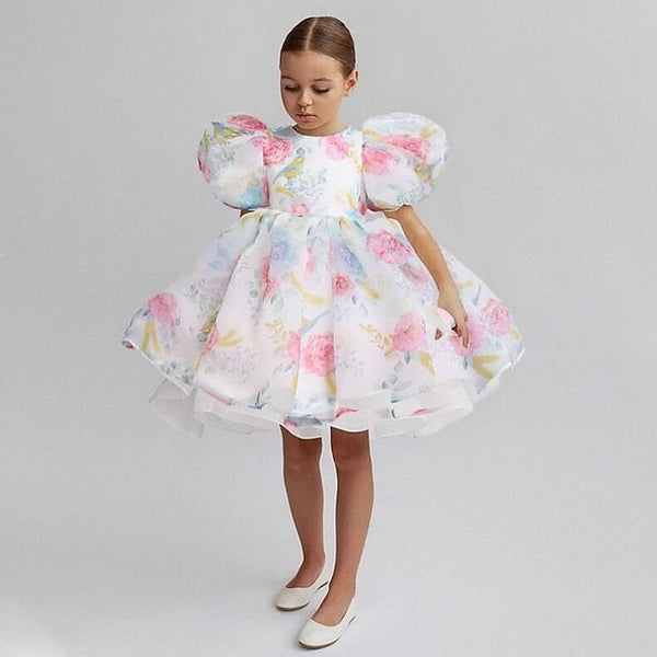 Girl Dress Party Solid Girls' Kids Flower Color FashionChic