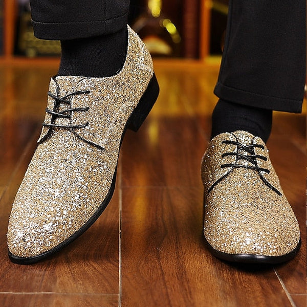 Statement Bold Lace-up Glitter Purple Shoes – Men's Party FashionChic