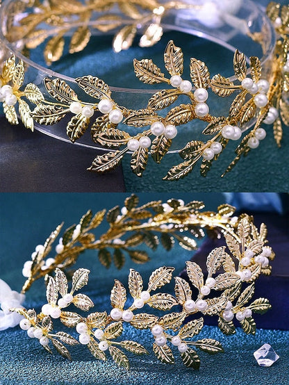Gold Belt with Pearl Bridal Elegant – Leaf Accents FashionChic