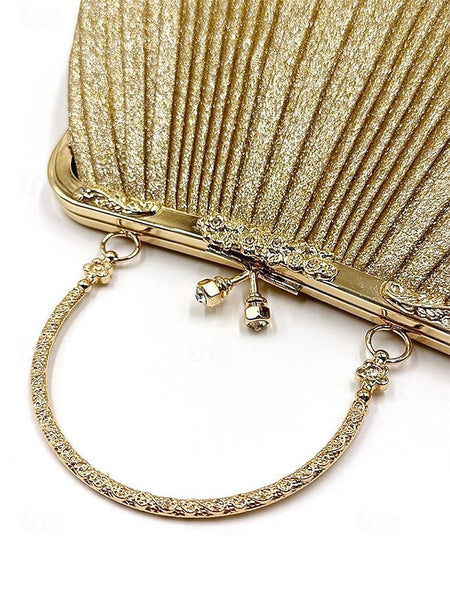 with Pleated Glitter Women's Vintage Clutch Evening Purse FashionChic