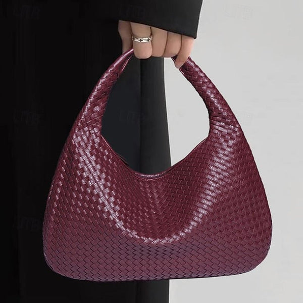 Hobo Leather Burgundy Women's Bag – Woven Faux Chic FashionChic