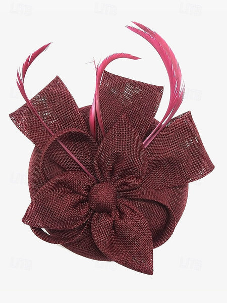 Women's Bow with Feather and Hat Accents Green Fascinator FashionChic