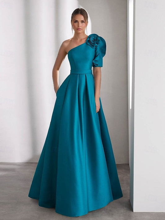 Formal Wedding Evening Floor Elegant Gown Length A-Line Dress FashionChic