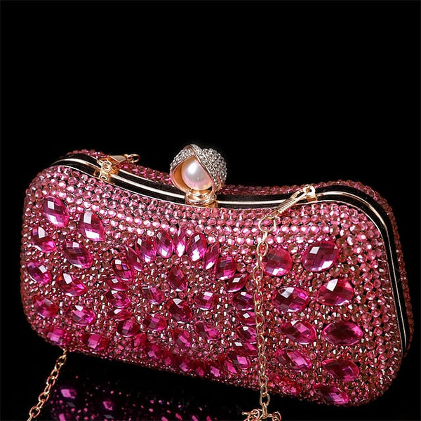 Multicolor Crystal Luxury Clutch – Women's Evening FashionChic