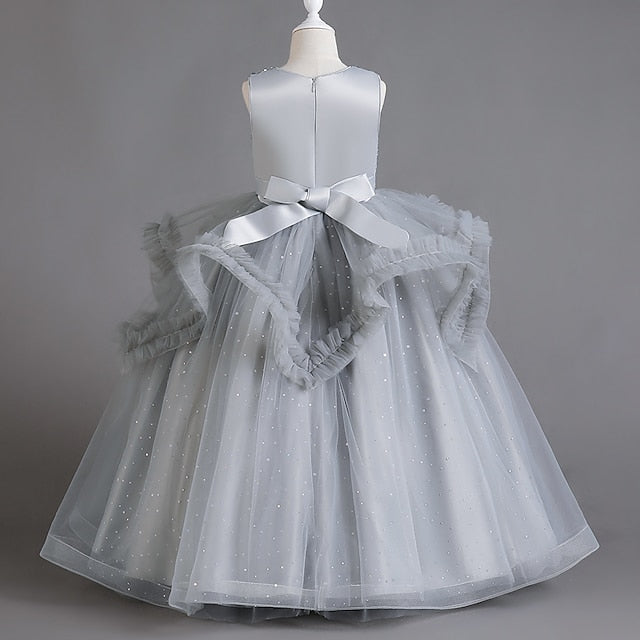 Color Dress Girls' Sleeveless Party Solid Kids Sequin FashionChic