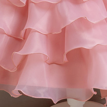 Asymmetrical Party Floral Dress Girls' Kids FashionChic