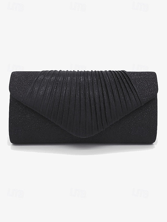 Clutch Design Champagne – Glitter Evening Bag Pleated with FashionChic