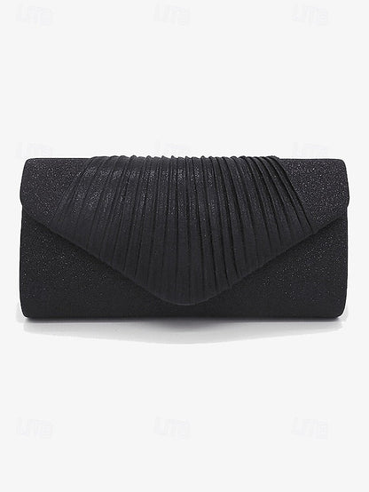 Clutch Design Champagne – Glitter Evening Bag Pleated with FashionChic