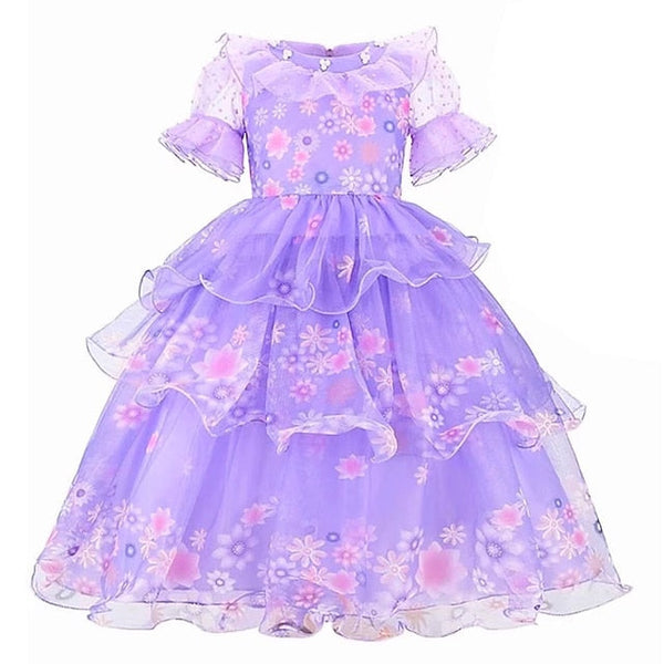 Isabela Girl Madrigal Encanto Flower Dress Fairytale Princess FashionChic