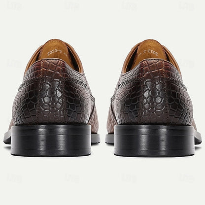 Oxford Genuine Leather – Crocodile Men’s Elegant Shoes Print FashionChic