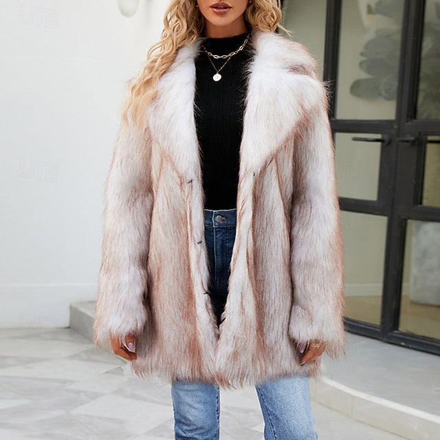 Comfortable Fur Furs Women's Warm Coat Faux FashionChic