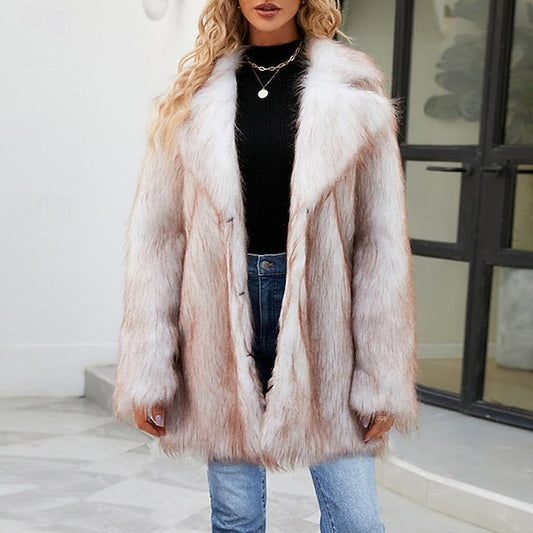 Comfortable Fur Furs Women's Warm Coat Faux FashionChic