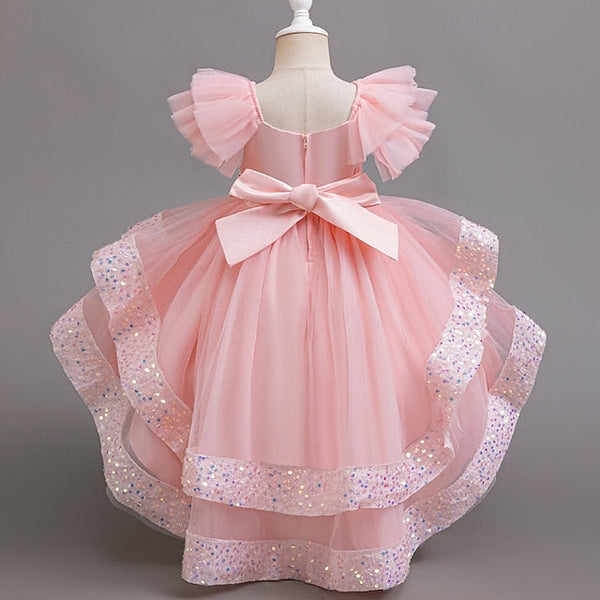 Girls' Wedding Sleeveless Dress Kids Party Special Sequin FashionChic