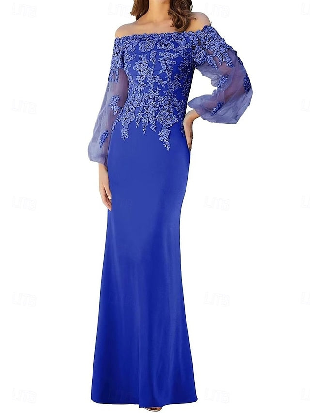 Mother of Mermaid Shoulder Elegant Dress Off the / Trumpet Bride FashionChic