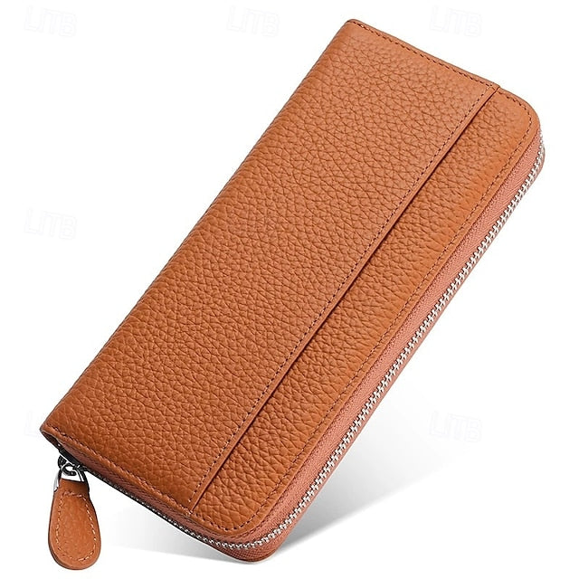 Cowhide Wallet Card Credit Leather Women's Holder FashionChic
