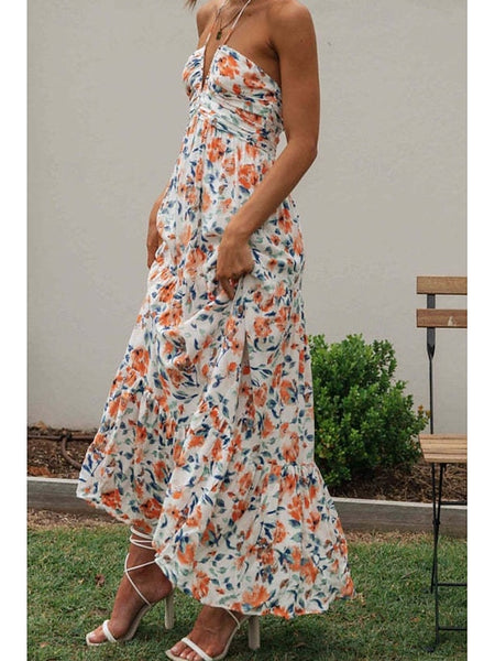 Women's Midi Dress Graduation Dress Floral Dress Fashion