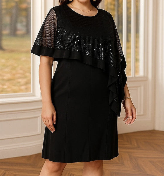 the Black Dress Mother Sheath Column of / Plus Size Bride FashionChic