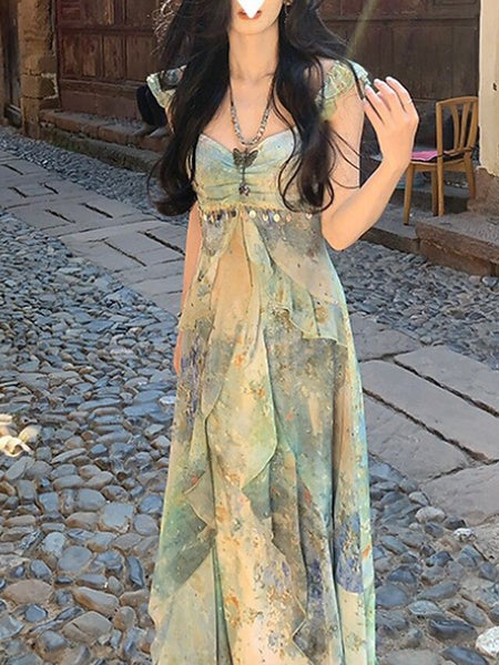 Women's Long Dress Maxi Dress Print Dress Modern Vacation FashionChic