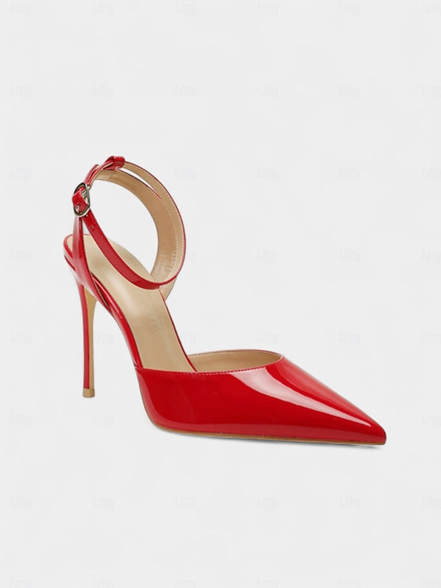 Slingback Stiletto Heels Women's - Patent Leather Nude FashionChic
