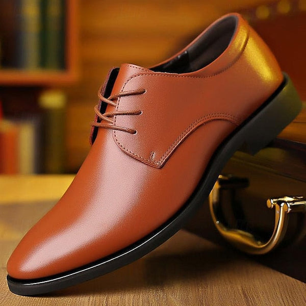 Black Derby Shoes Lace-Up Classic Formal – Men's Glossy FashionChic