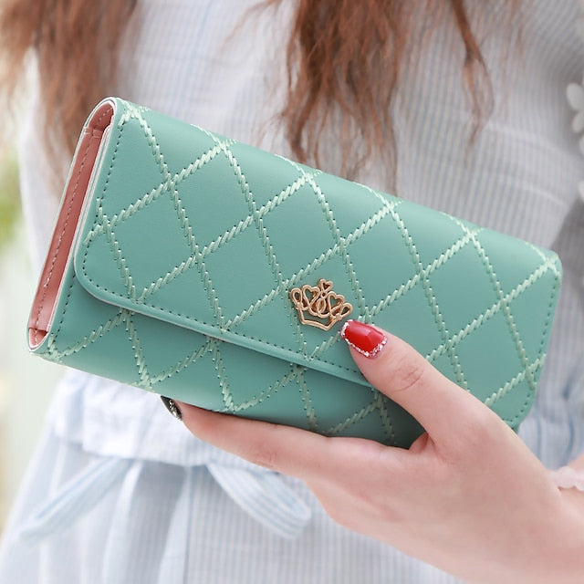 Gold Crown - Wallet Pink Emblem Women's with Quilted FashionChic