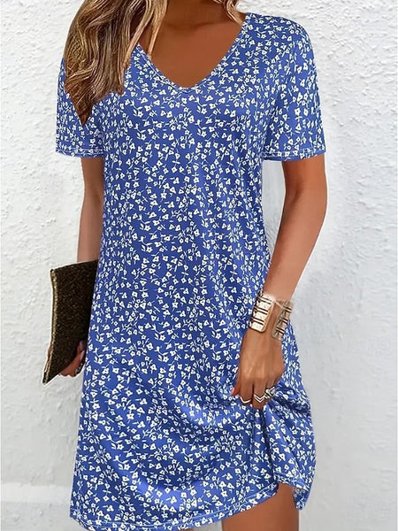 Women's Mini Dress T Shirt Dress Tee Dress Sundress A Line FashionChic