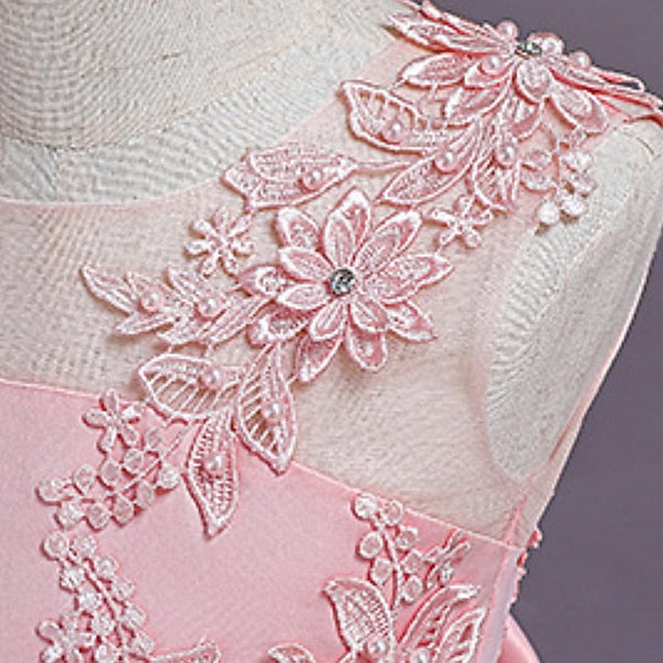 Floral Kids Line Colored Solid Girls' A Dress FashionChic