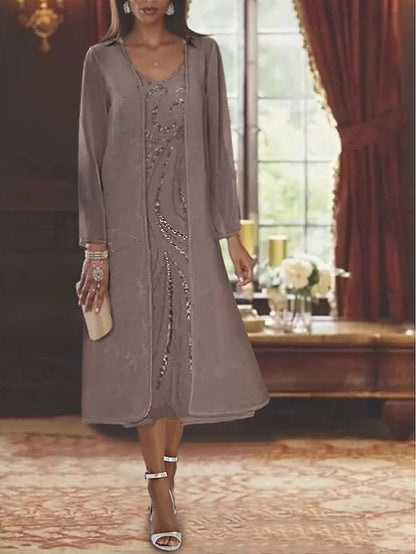 Formal Bride A-Line Piece Two Mother Wedding Beach Dress of the FashionChic