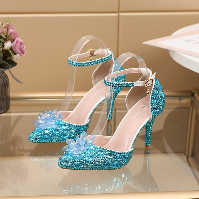 Women's High Heel – Purple Rhinestone Sandals Elegant FashionChic
