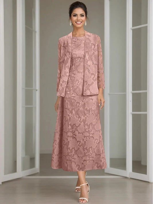Blue Mother of the Piece Pink A-Line Two Dress Sets Bride FashionChic