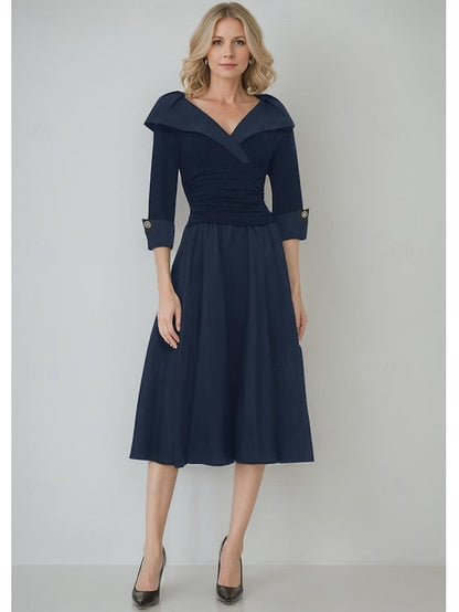 the Portrait Column Dress Mother Bride Sheath / Collar of A-Line FashionChic