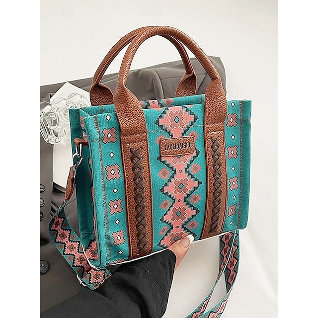 – Ethnic Bag Vintage-Inspired Women's Tote Print Boho FashionChic