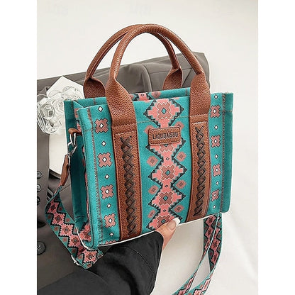 – Ethnic Bag Vintage-Inspired Women's Tote Print Boho FashionChic