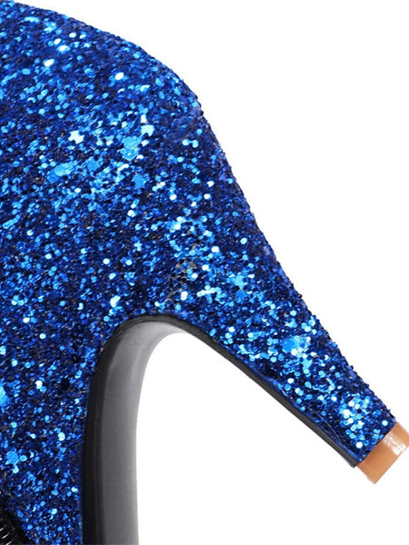 High Ankle Sparkly – Red Glitter Women's Heel Boots FashionChic
