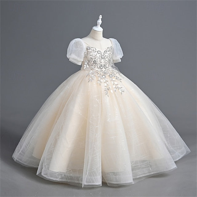 Kids Color Dress Flower Girl Party Girls' Solid FashionChic