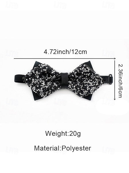 Tie Christmas Polyester – Bow Sequins Men's Sparkling FashionChic