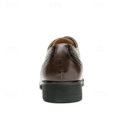 Black – Wingtip Brown Leather Oxford Faux Men's and Shoes FashionChic