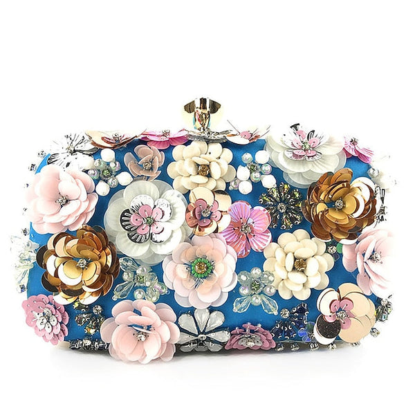 – 3D Embellished Evening Women's Clutch Flower Floral FashionChic
