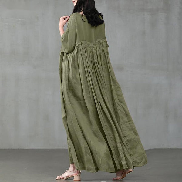 Women's Long Dress Maxi Dress Cotton Blend Casual Dress FashionChic