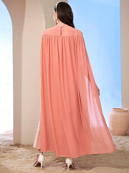 A-Line Dress Floor Length Beaded Eembroidered Party Dress