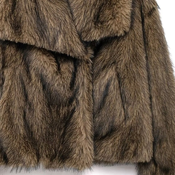 Fur Comfortable Women's Warm Coat Pocket Faux Furs FashionChic